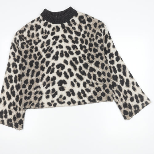 H&M Women's Multicoloured Animal Print Pullover Jumper - Size 4