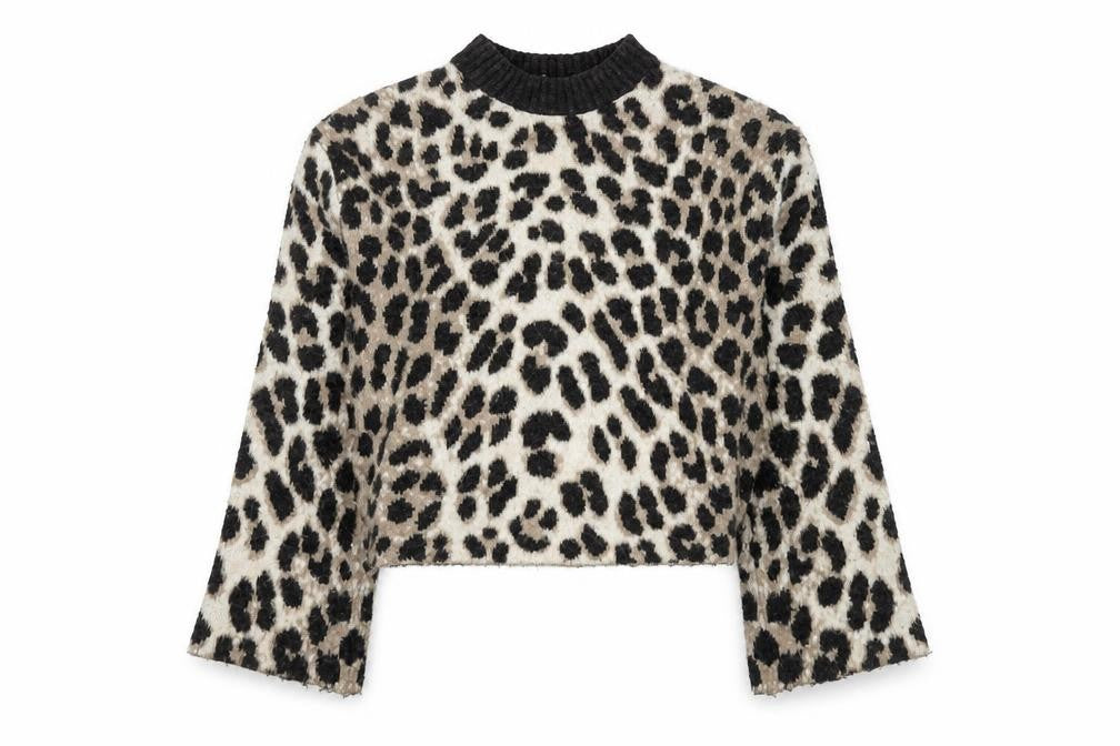 Front view of H&M Women's Multicoloured Animal Print jumper -, size 4
