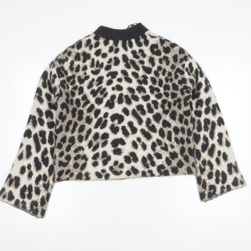 H&M Women's Multicoloured Animal Print Pullover Jumper - Size 4
