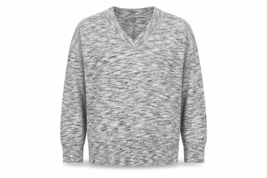 Front view of Next Men's Grey V-Neck Jumper, size L, Pullover