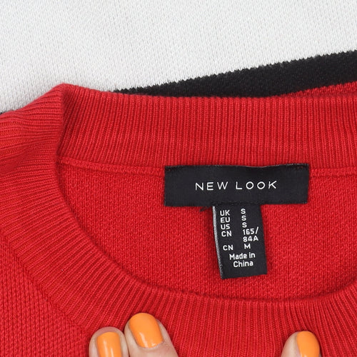 New Look Women's S Red Pullover Jumper