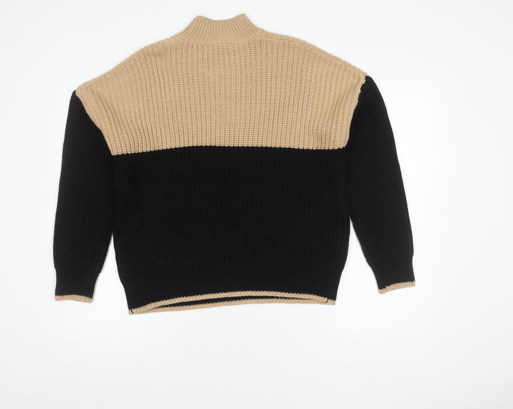 New Look Women's Beige Black Pullover Jumper M