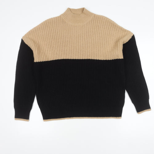 New Look Women's Beige Black Pullover Jumper M