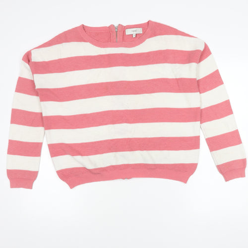 Next Women's Pink Striped Full Zip Jumper, Size 10