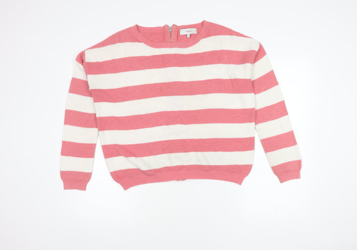 Next Women's Pink Striped Full Zip Jumper, Size 10