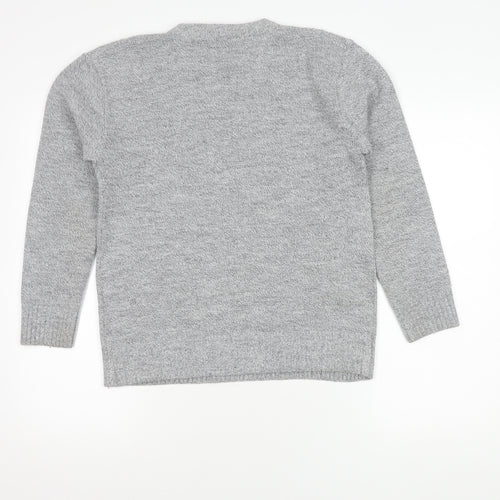 Pure & Natural Grey Cable-Knit Men's Pullover - M