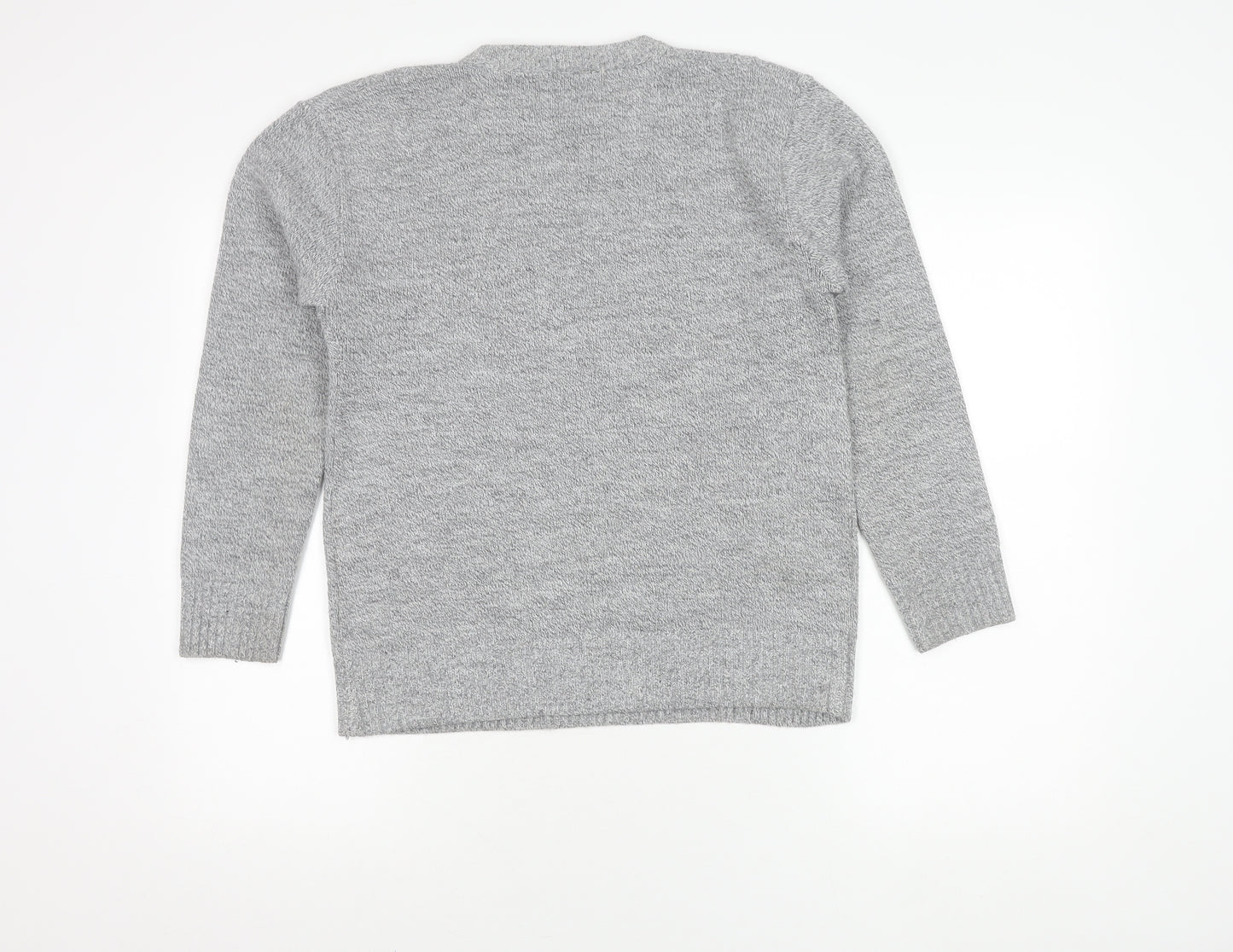 Pure & Natural Grey Cable-Knit Men's Pullover - M