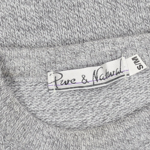 Pure & Natural Grey Cable-Knit Men's Pullover - M