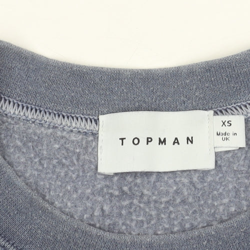 Topman Men's Blue XS Sweatshirt Crew Neck Pullover