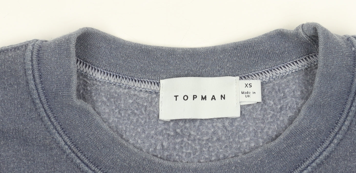 Topman Men's Blue XS Sweatshirt Crew Neck Pullover