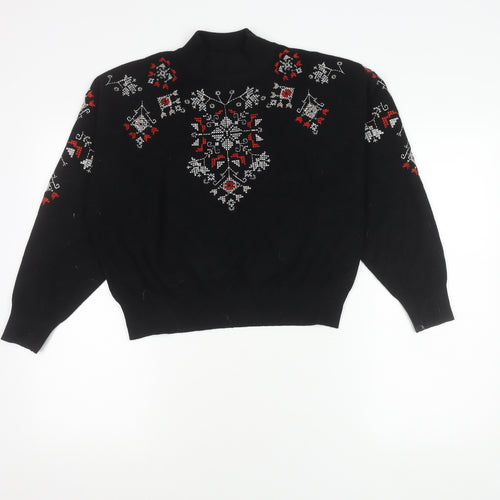 New Look Women's Black High Neck Jumper M