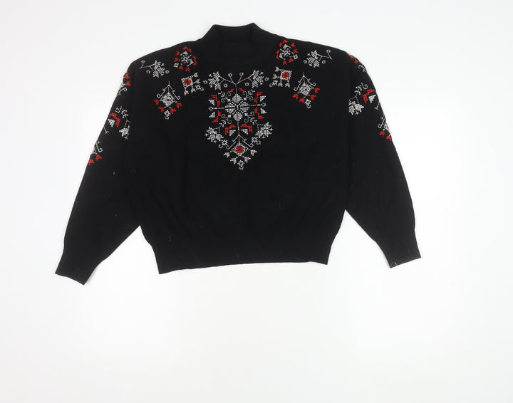 New Look Women's Black High Neck Jumper M