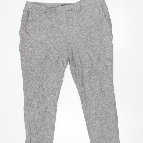 Marks and Spencer Men's Grey Regular Trousers