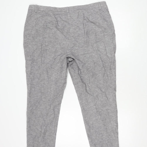 Marks and Spencer Men's Grey Regular Trousers