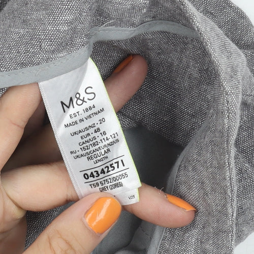Marks and Spencer Men's Grey Regular Trousers