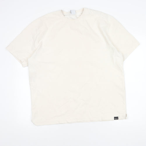 Zara Men's White XL T-Shirt, Cotton Blend