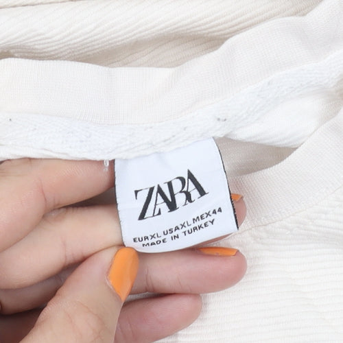 Zara Men's White XL T-Shirt, Cotton Blend