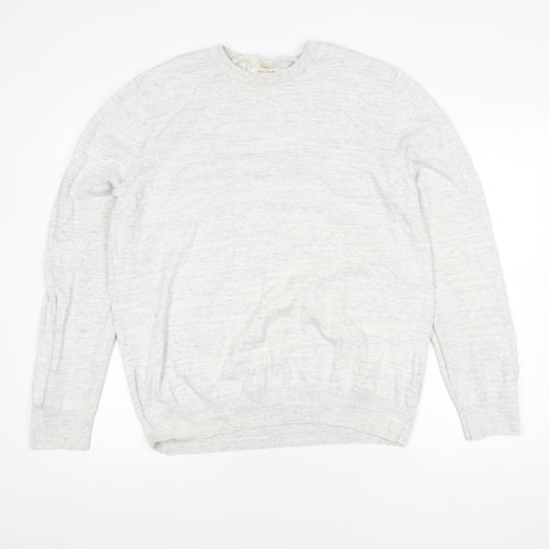 Marks and Spencer Men's Grey XL Cotton Pullover Jumper
