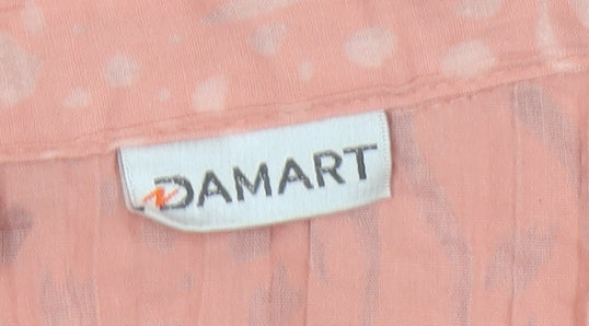 Damart Women's Pink Collared Button-Up Blouse
