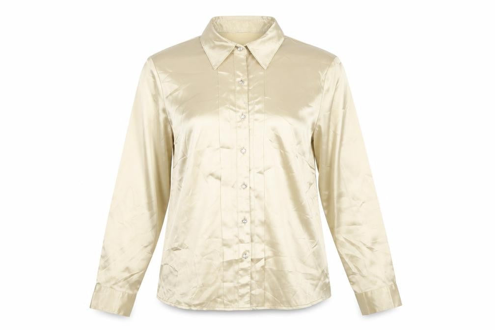 Front view of Marks & Spencer Beige Women's, size 12, Blouse