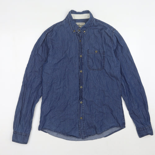 Officers Club Unisex Blue M Denim Button-Up Shirt