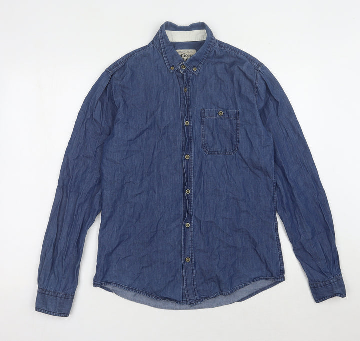 Officers Club Unisex Blue M Denim Button-Up Shirt