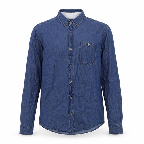 Officers Club Unisex Blue M Denim Button-Up Shirt