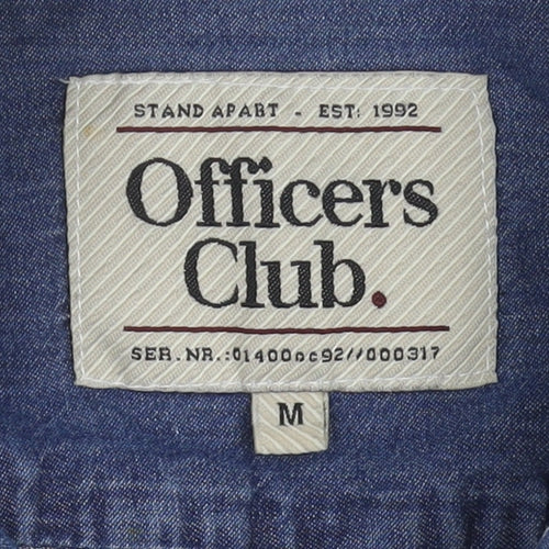 Officers Club Unisex Blue M Denim Button-Up Shirt