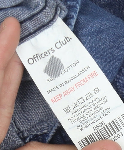 Officers Club Unisex Blue M Denim Button-Up Shirt