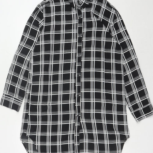 Monteau Women's Black Check Shirt Dress M