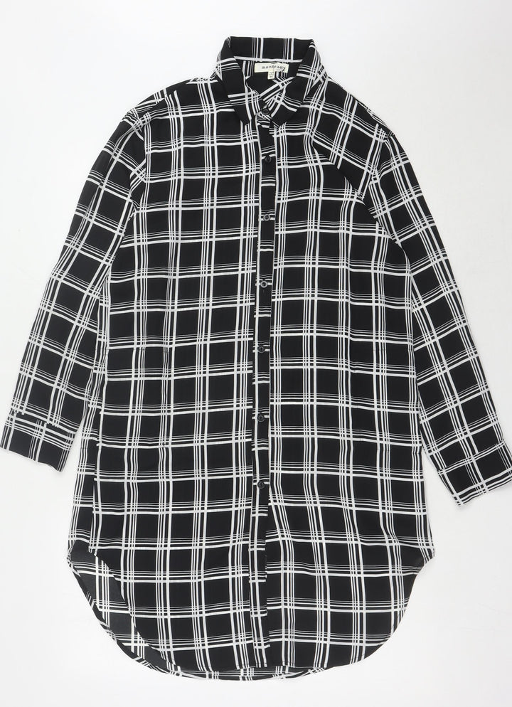 Monteau Women's Black Check Shirt Dress M