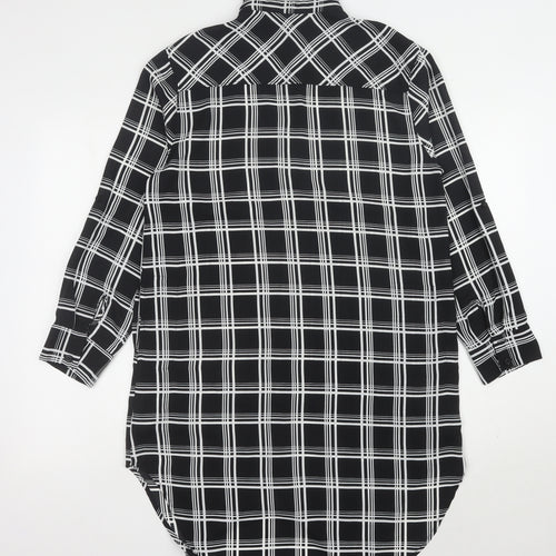 Monteau Women's Black Check Shirt Dress M