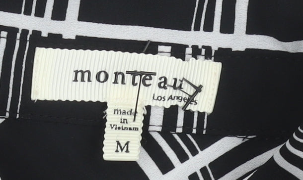 Monteau Women's Black Check Shirt Dress M