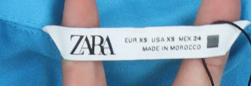 ZARA Women’s Blue Long Sleeve Collared Dress XS