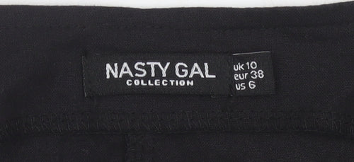 Nasty Gal Women Black Dungaree Playsuit Size 10