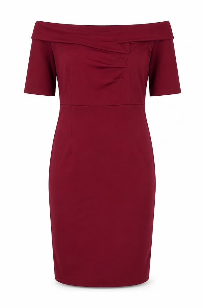 Clearlove Women's Red Pencil Dress, Off Shoulder