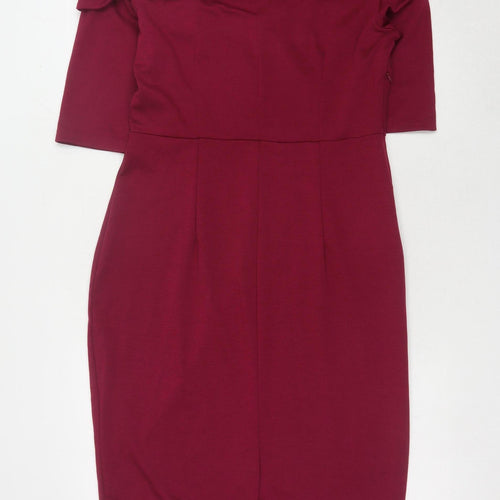 Clearlove Women's Red Pencil Dress, Off Shoulder