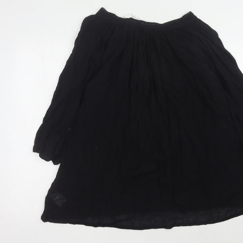 Fransa Women's Black Blouse, Size L, 3/4 Sleeve