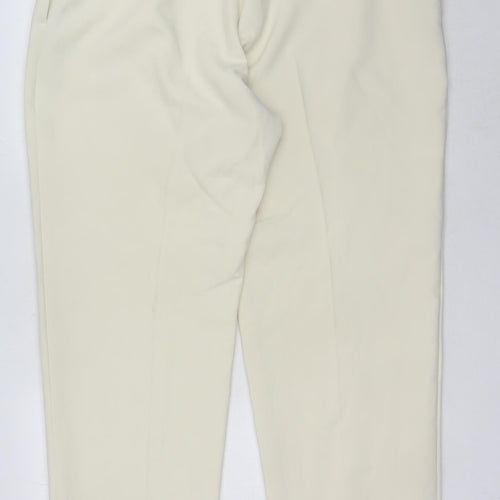 Marks & Spencer Women Ivory Straight Trousers Size 20