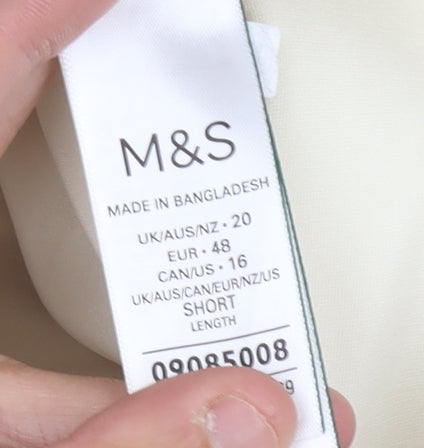 Marks & Spencer Women Ivory Straight Trousers Size 20