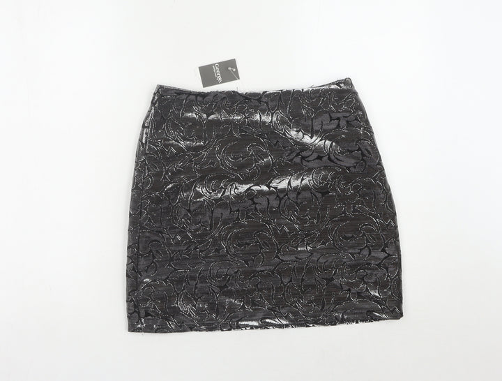 George Women's Black Floral Glitter Pencil Skirt, Size 8