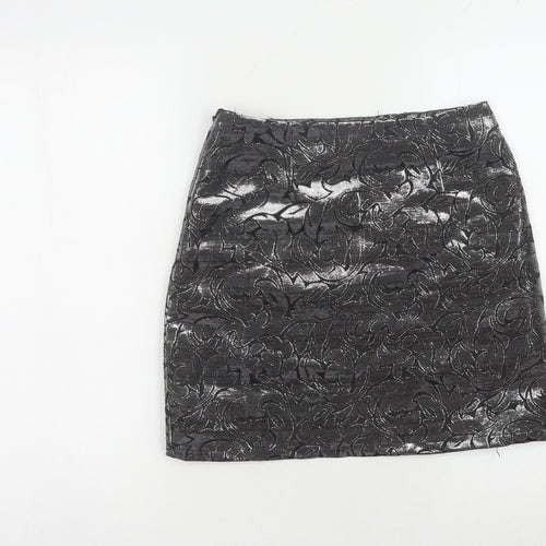 George Women's Black Floral Glitter Pencil Skirt, Size 8