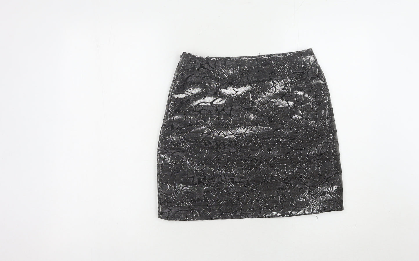George Women's Black Floral Glitter Pencil Skirt, Size 8