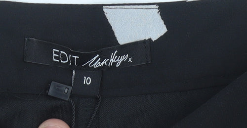 Edit Women's Black A-Line Knee Length Geometric Skirt