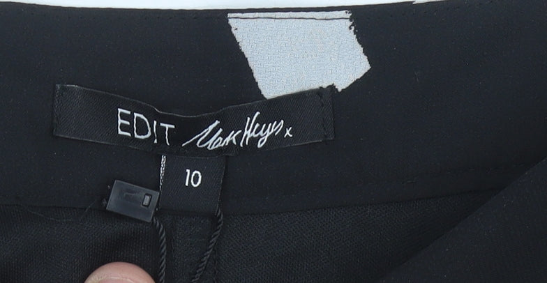 Edit Women's Black A-Line Knee Length Geometric Skirt