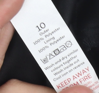 Edit Women's Black A-Line Knee Length Geometric Skirt