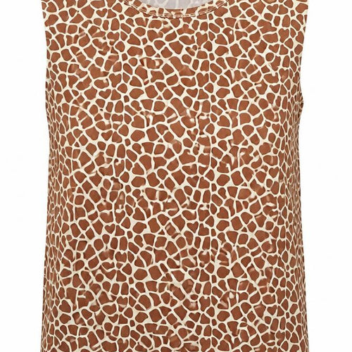 Boohoo Women's Brown Animal Print Sleeveless Top Size 8