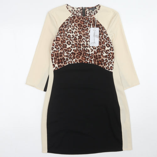 Warehouse Women's Multicoloured Dress, UK 10, Animal Print