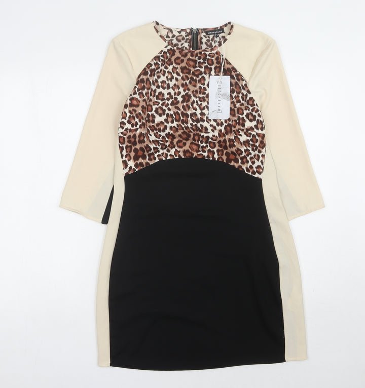 Warehouse Women's Multicoloured Dress, UK 10, Animal Print