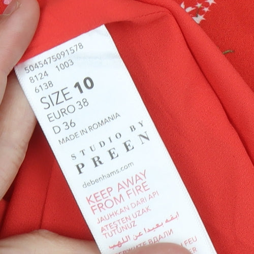 Studio by Preen Women's Red Floral Dress, Size 10